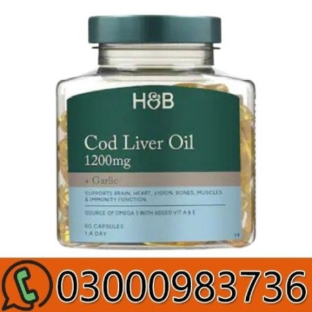 H&B Cod Liver Oil 1200mg + Garlic In Pakistan