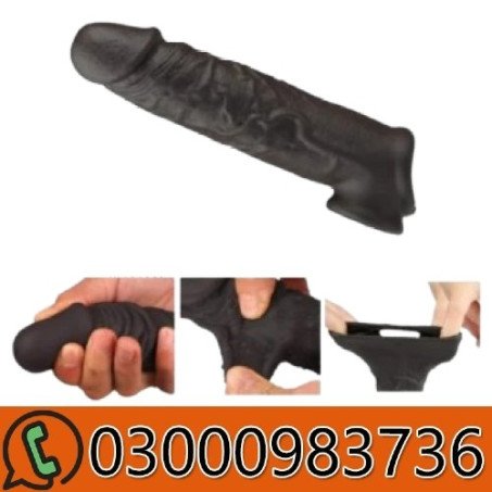 Black Silicone Uncut Cock Penis Condom In Pakistan