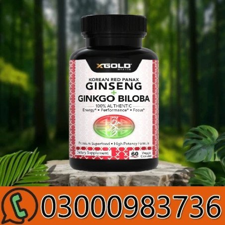 XGold Health Korean Red Panax Ginseng + Ginkgo Biloba Capsules In Pakistan