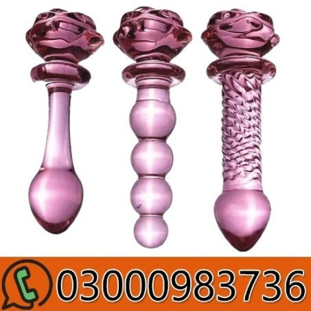 Best Rose Shaped Pyrex Glass Dildo Butt Plug in Pakistan